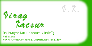 virag kacsur business card